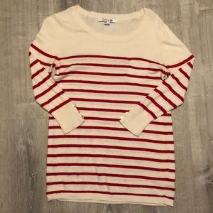 Sparkly Striped Sweater with Button Sleeve